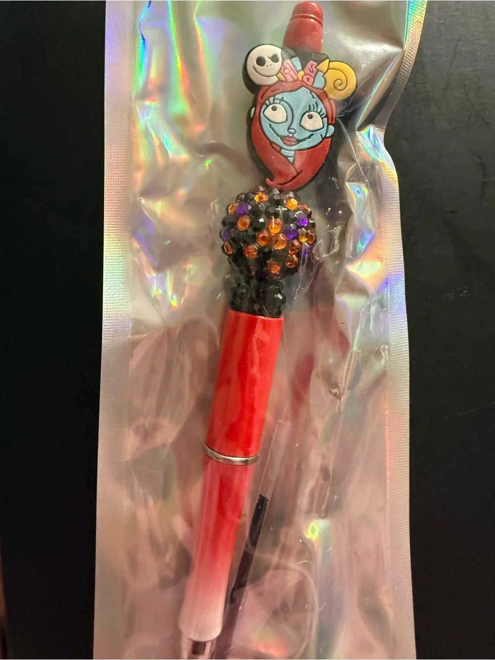 Handmade Sally NBC Whimsical Beaded Red Pen